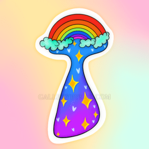 Rainbow Galaxy Mushroom sticker