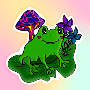 Floral Mush Froggy sticker